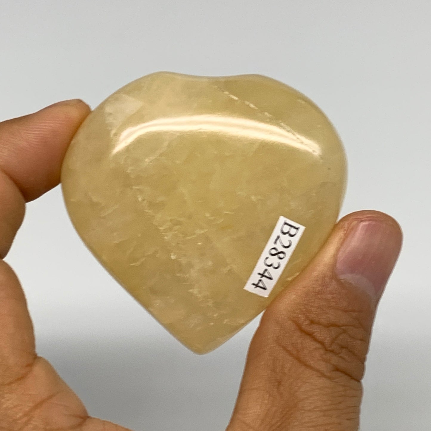95.1g,2"x2"x0.9" Natural Yellow Aventurine Heart Crystal Stone @India, B28344