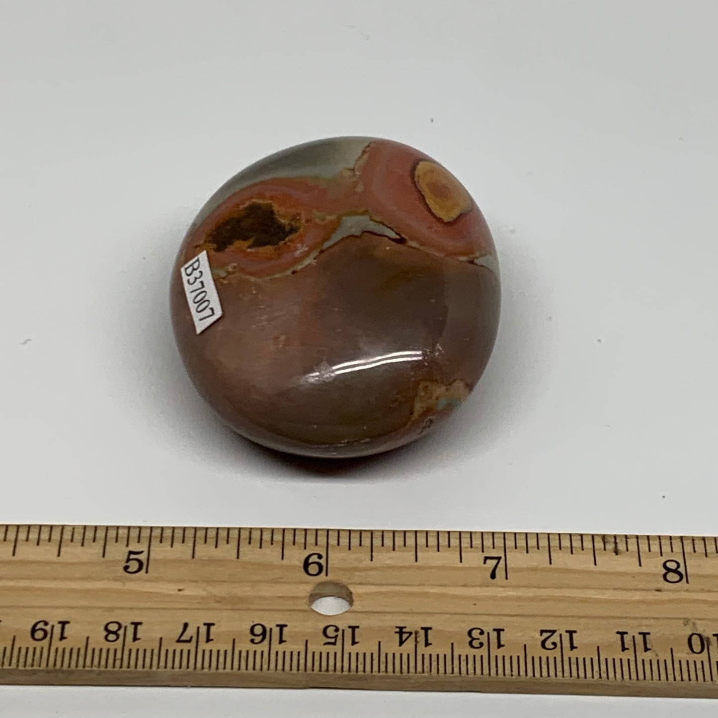 118.3g, 2.4"x2"x1.1", Polychrome Jasper Palm-Stone Crystal, B37007