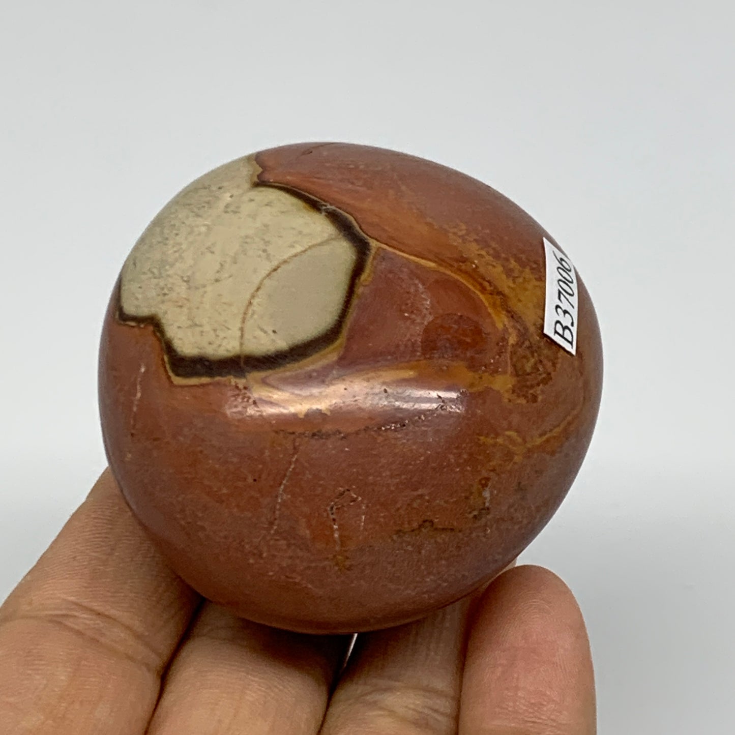 143.4g, 2.4"x2.2"x1.4", Polychrome Jasper Palm-Stone Crystal, B37006