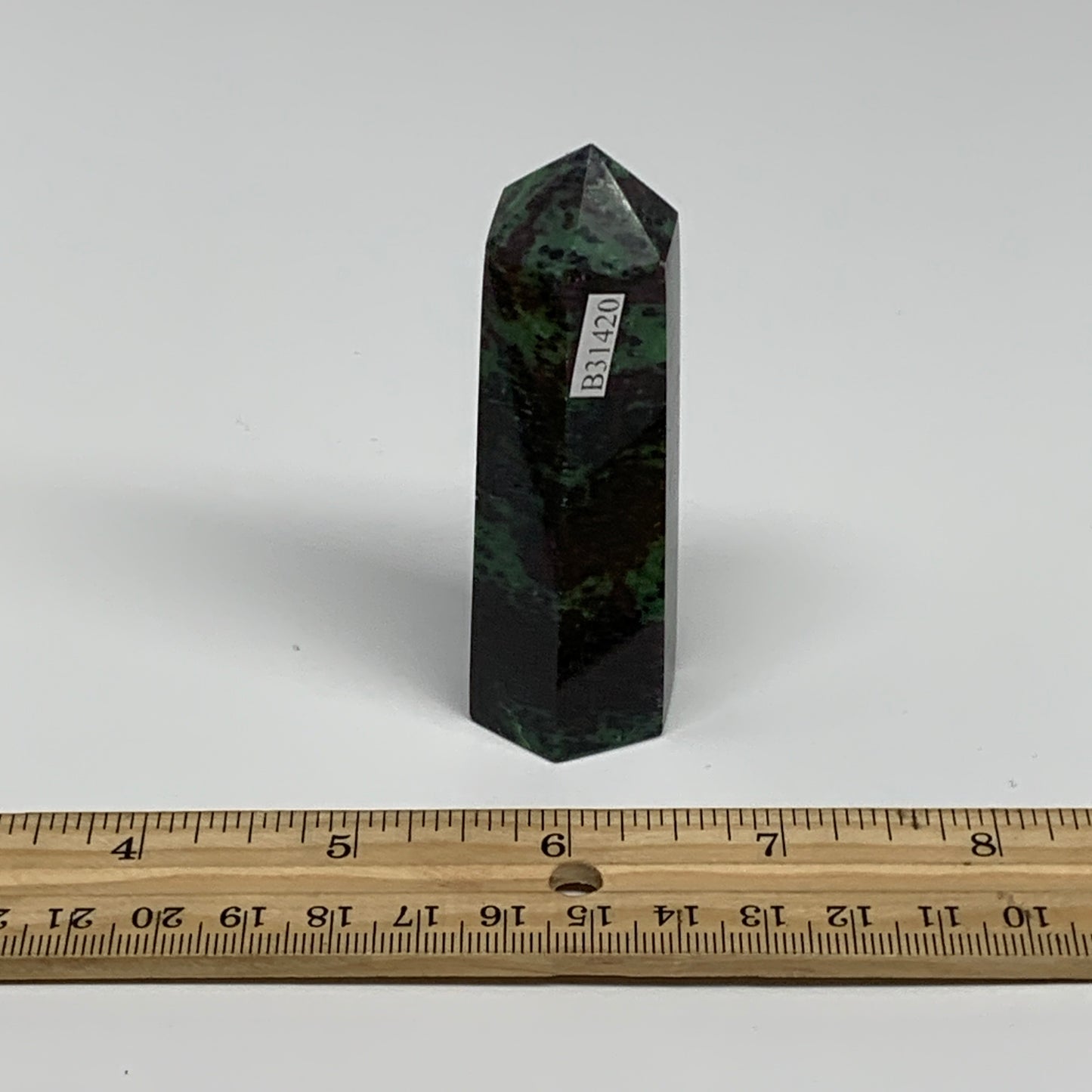 106.8g, 3.2"x1", Natural Ruby Zoisite Tower Point Obelisk @India, B31420
