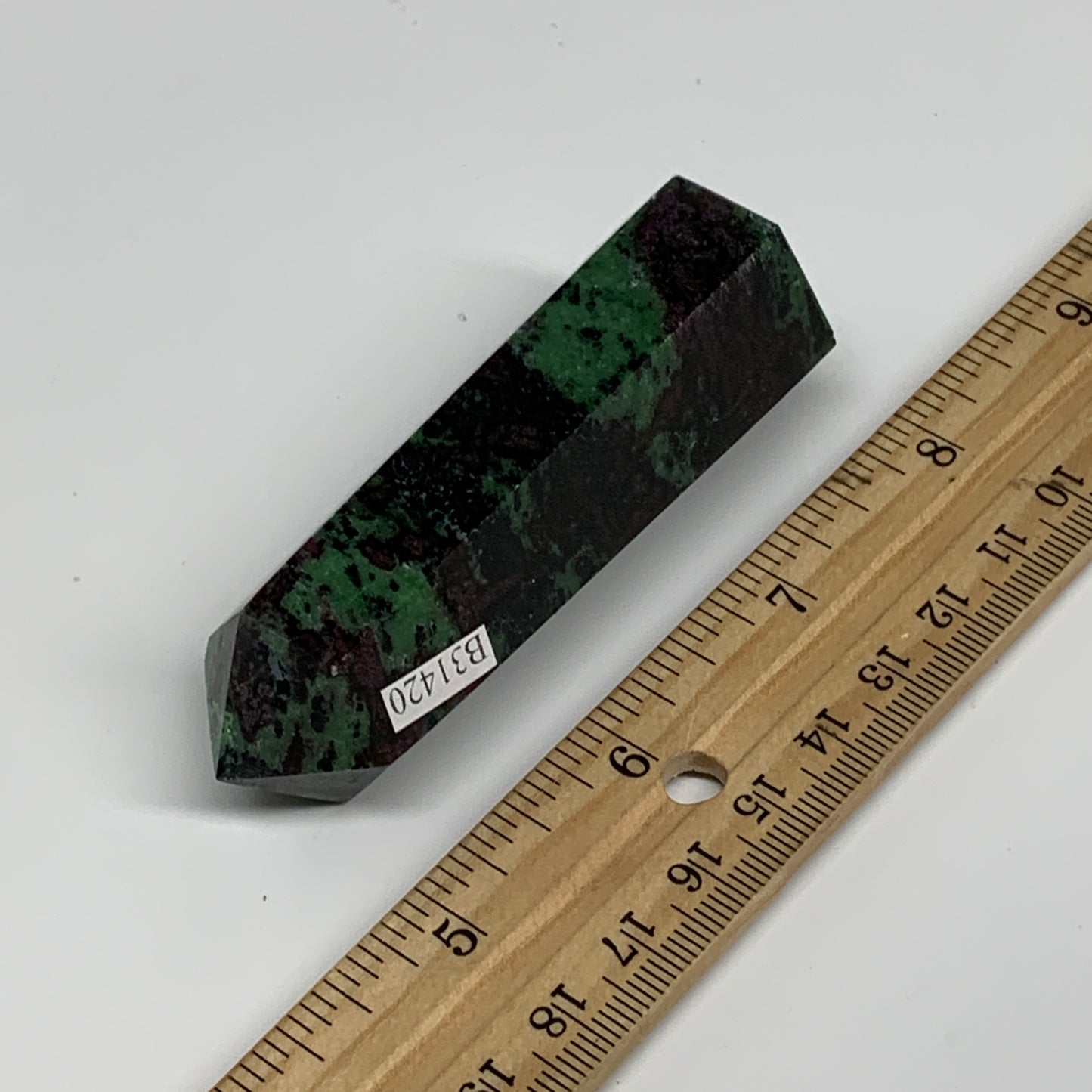 106.8g, 3.2"x1", Natural Ruby Zoisite Tower Point Obelisk @India, B31420