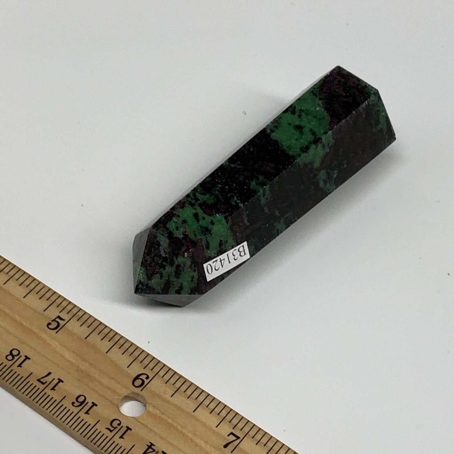 106.8g, 3.2"x1", Natural Ruby Zoisite Tower Point Obelisk @India, B31420