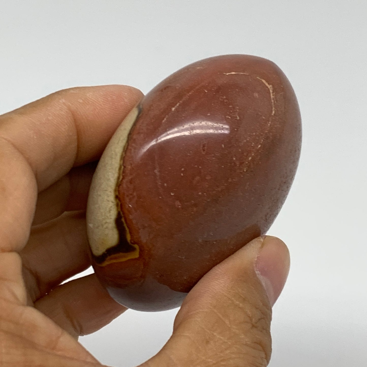 143.4g, 2.4"x2.2"x1.4", Polychrome Jasper Palm-Stone Crystal, B37006