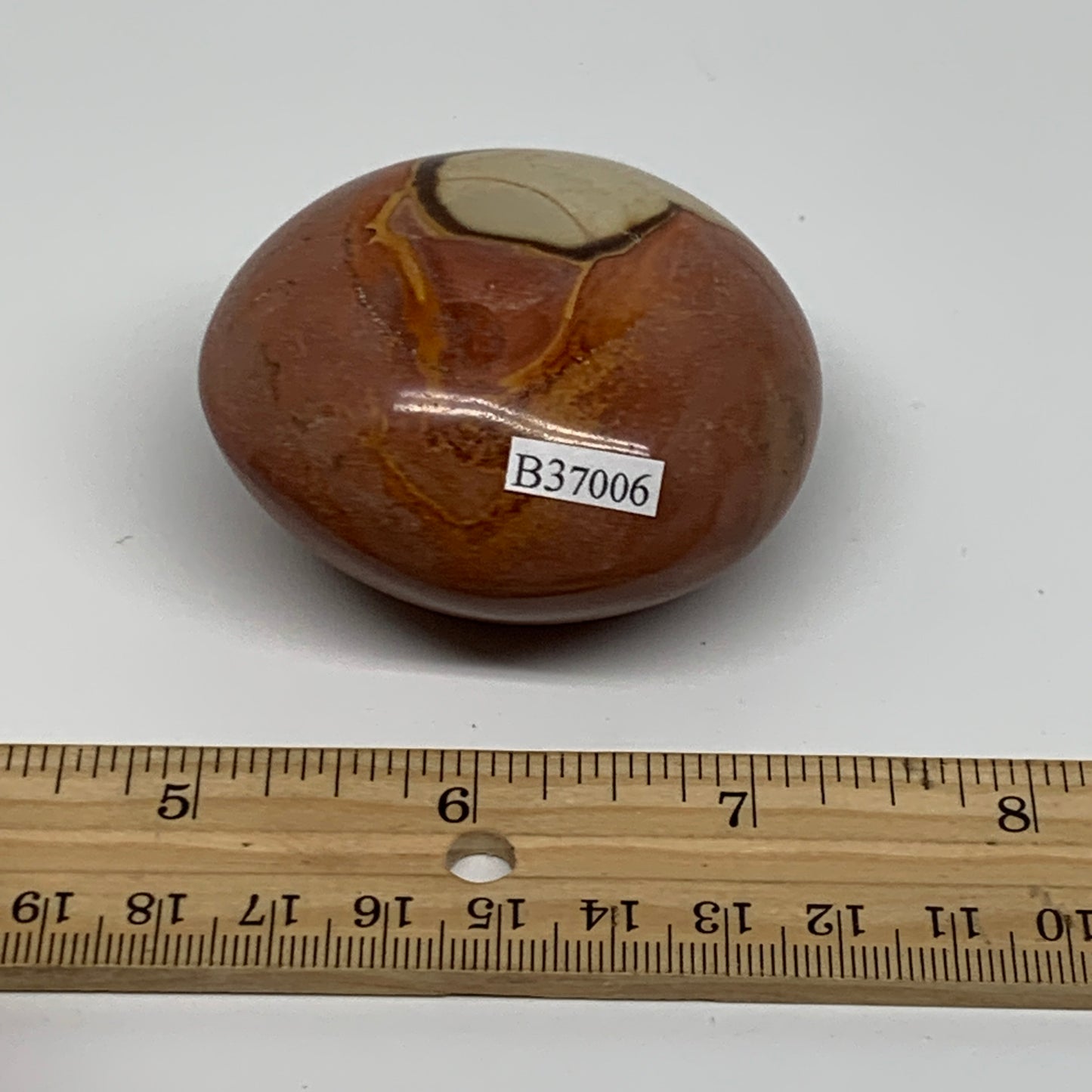 143.4g, 2.4"x2.2"x1.4", Polychrome Jasper Palm-Stone Crystal, B37006