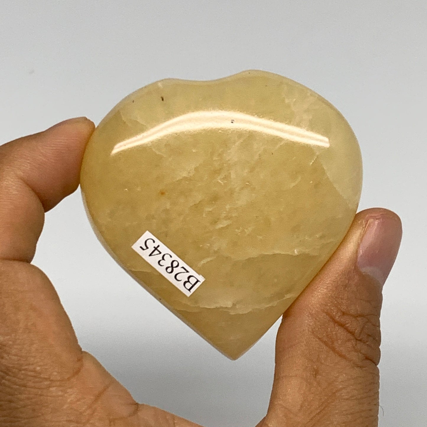 102.1g,2.2"x2.2"x0.8" Natural Yellow Aventurine Heart Crystal Stone @India, B283