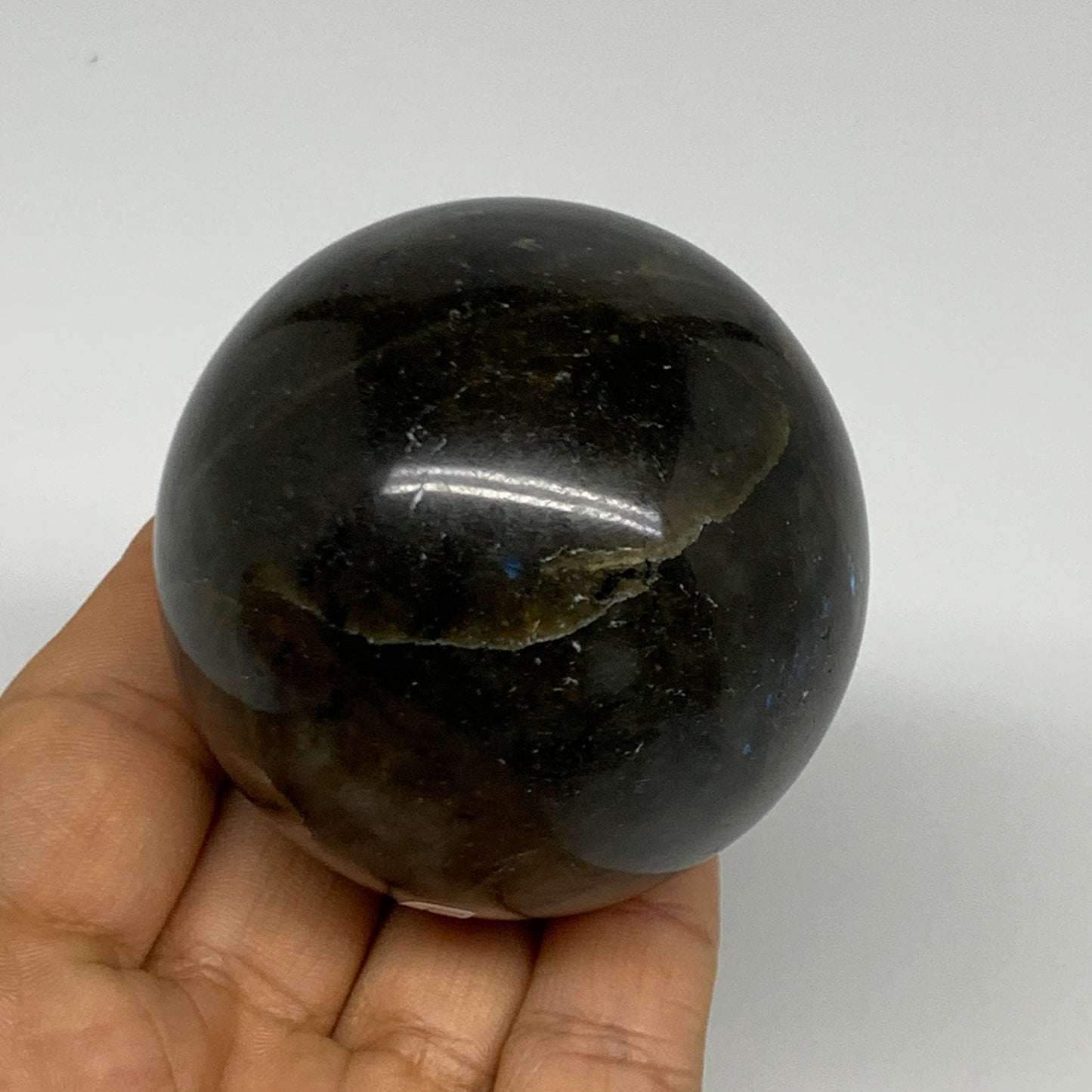 309.2g, 2.3"(58mm), Labradorite Sphere Gemstone,Crystal @Madagascar, B29871