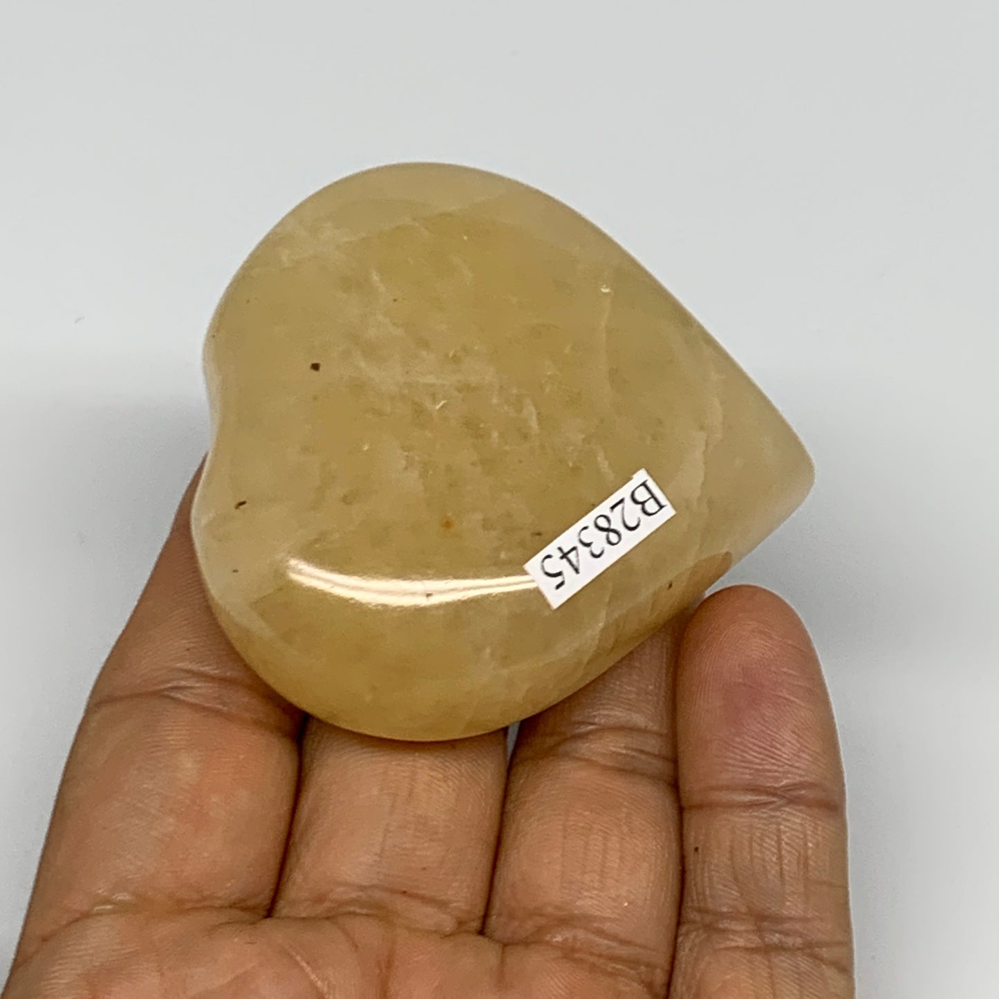 102.1g,2.2"x2.2"x0.8" Natural Yellow Aventurine Heart Crystal Stone @India, B283