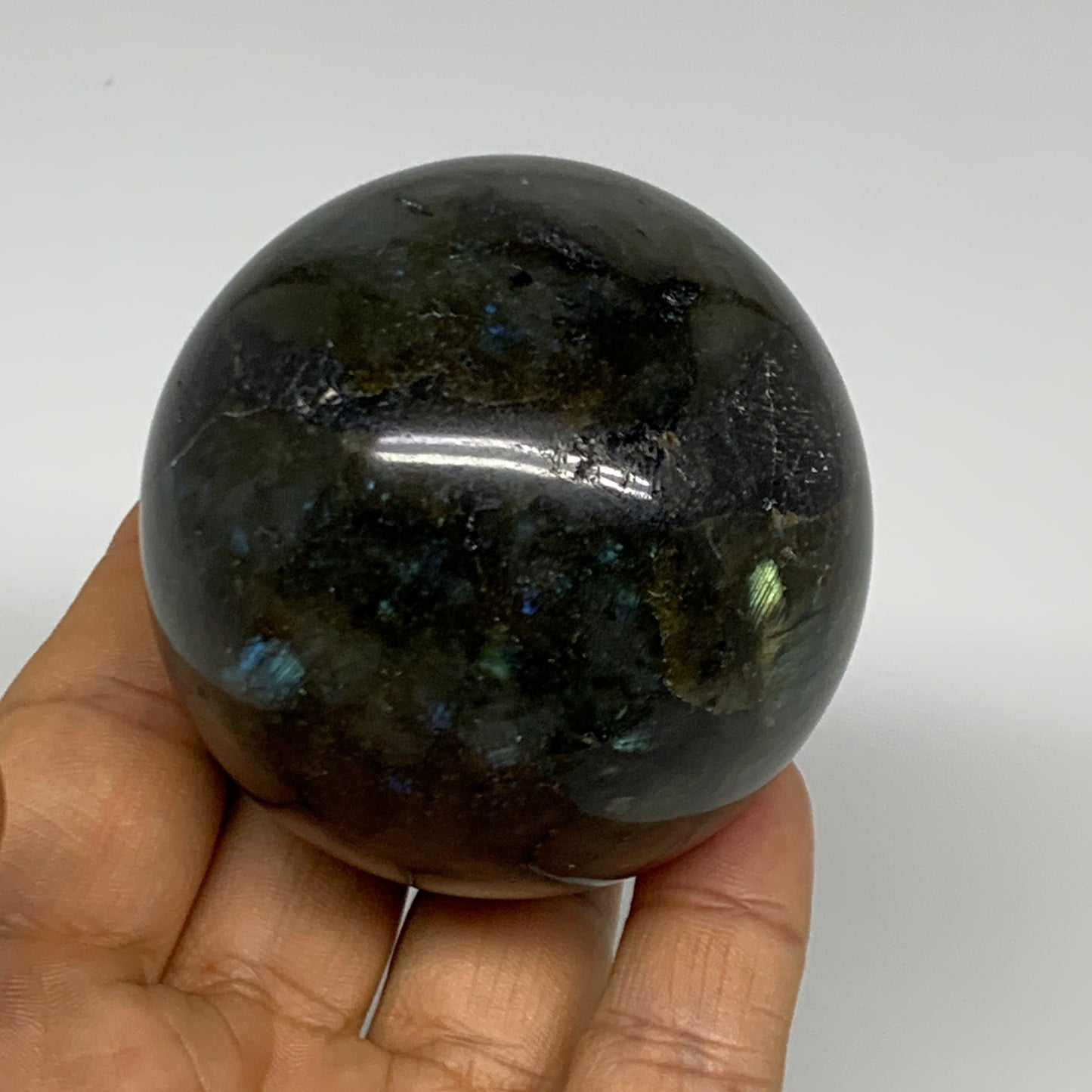 309.2g, 2.3"(58mm), Labradorite Sphere Gemstone,Crystal @Madagascar, B29871