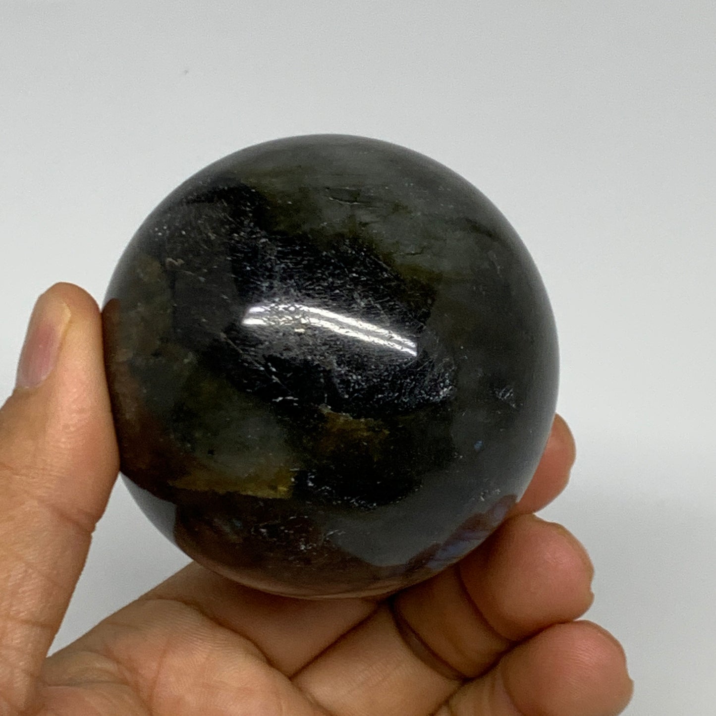 309.2g, 2.3"(58mm), Labradorite Sphere Gemstone,Crystal @Madagascar, B29871