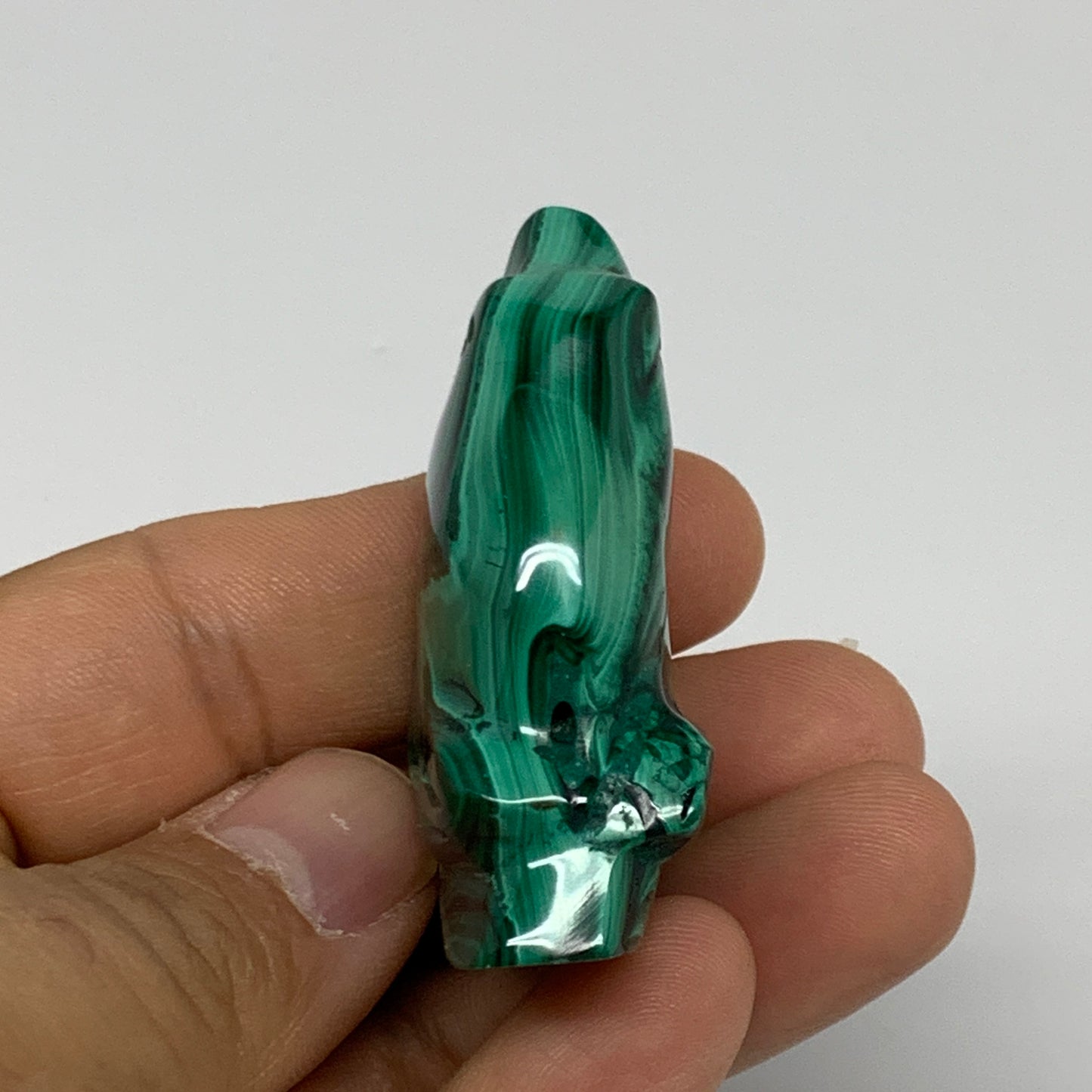 47.2g, 1.9"x1.2"x0.6" Natural Solid Malachite Penguin Figurine @Congo, B32728