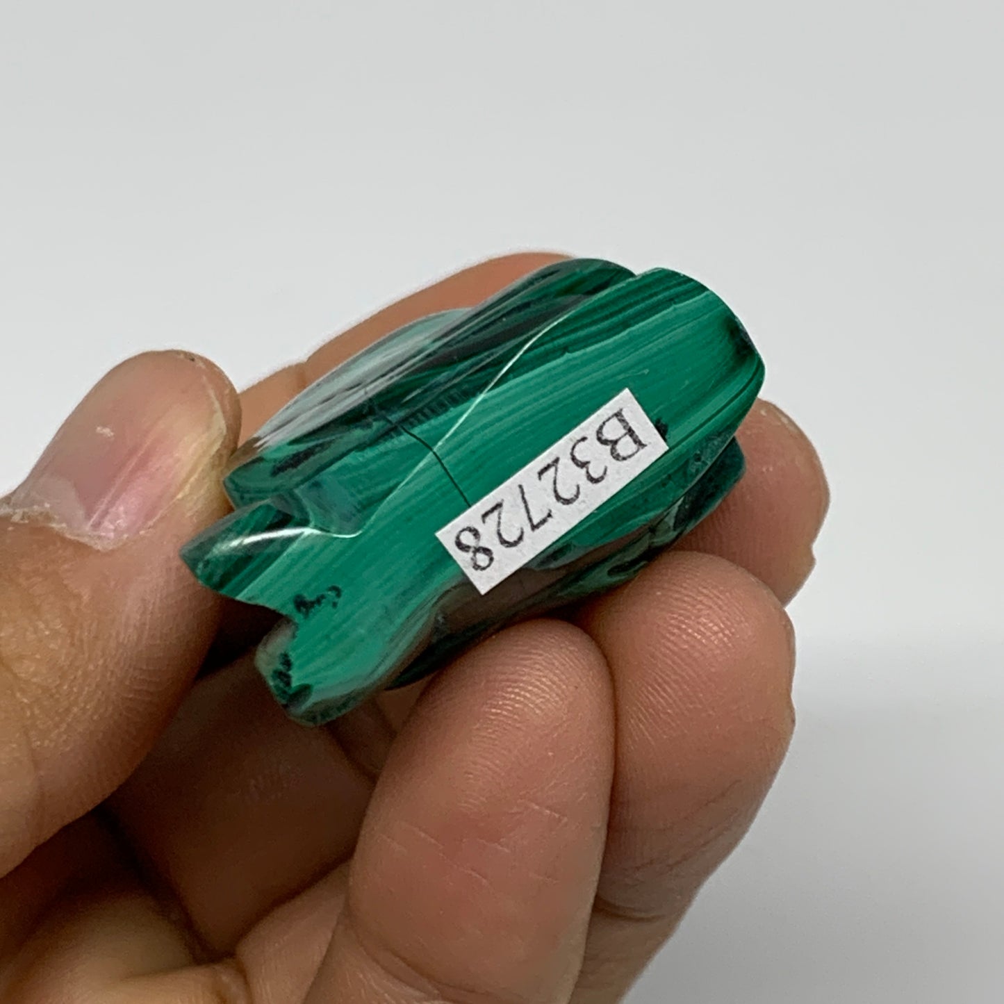 47.2g, 1.9"x1.2"x0.6" Natural Solid Malachite Penguin Figurine @Congo, B32728