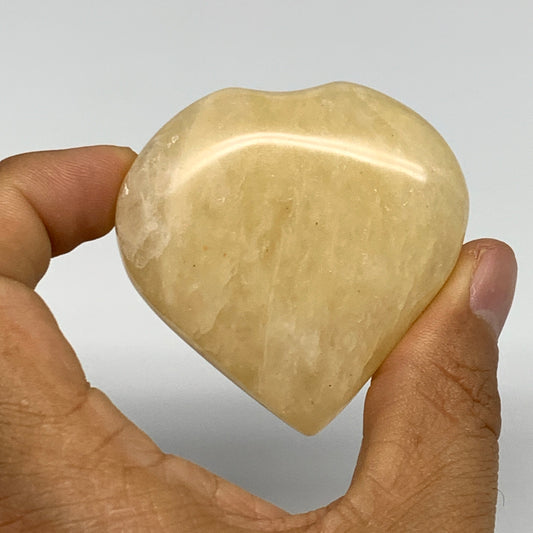 90.8g,2.1"x2.1"x0.8" Natural Yellow Aventurine Heart Crystal Stone @India, B2834