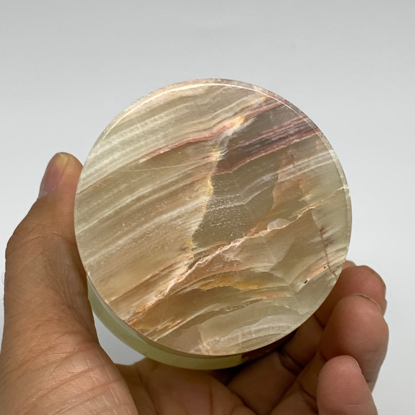 505g,  2.9"x2.9", Natural Green Onyx Crystal Pestle and Mortar Handmade, B32055