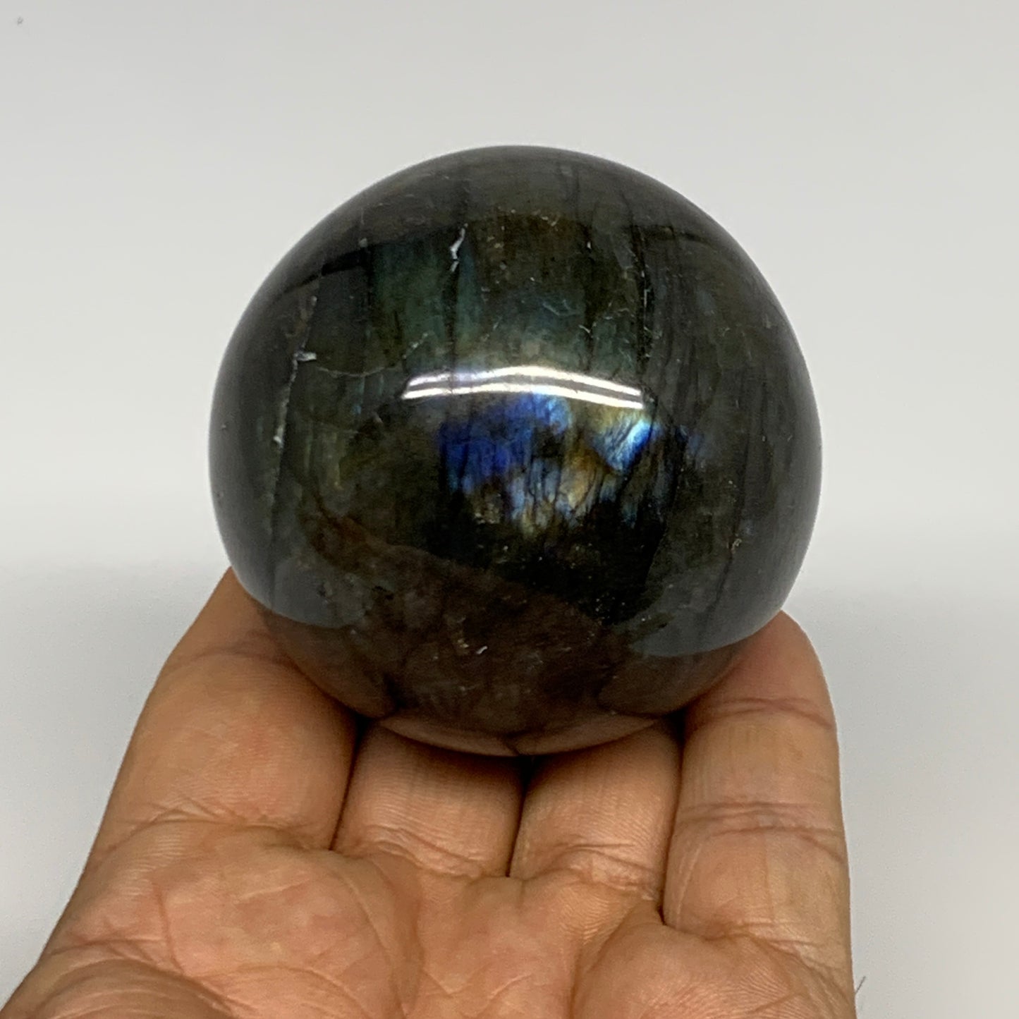 270.1g, 2.3"(58mm), Labradorite Sphere Gemstone,Crystal @Madagascar, B29872