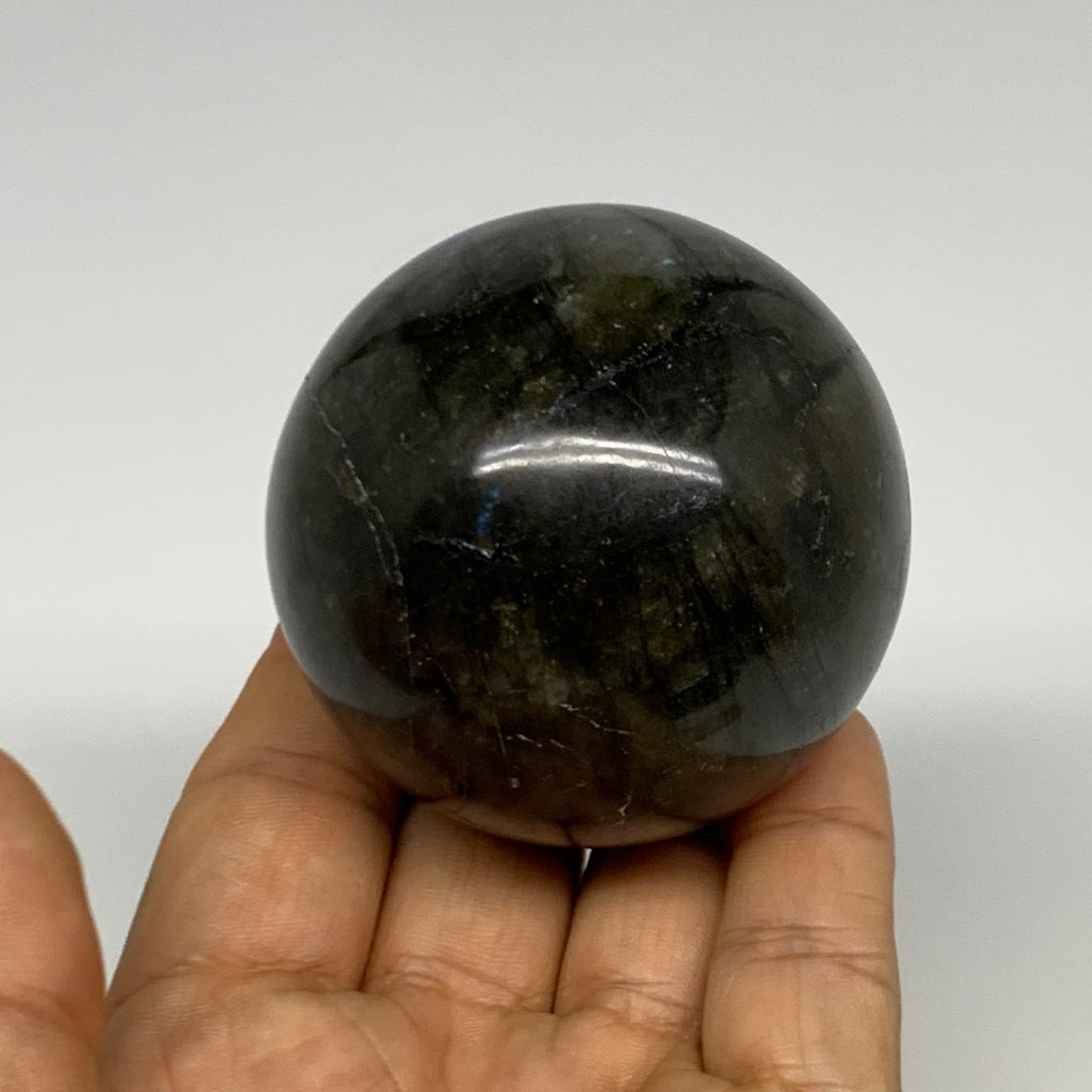 270.1g, 2.3"(58mm), Labradorite Sphere Gemstone,Crystal @Madagascar, B29872