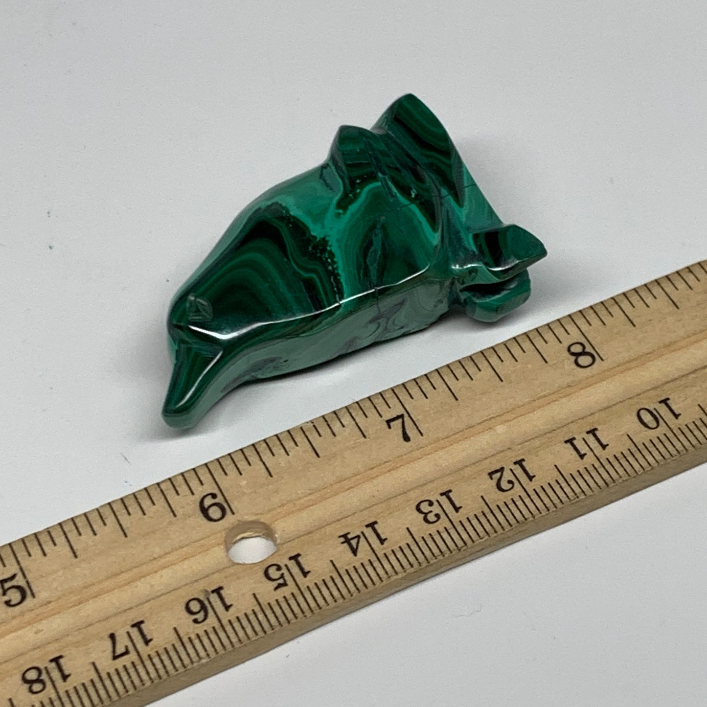 47.2g, 1.9"x1.2"x0.6" Natural Solid Malachite Penguin Figurine @Congo, B32728