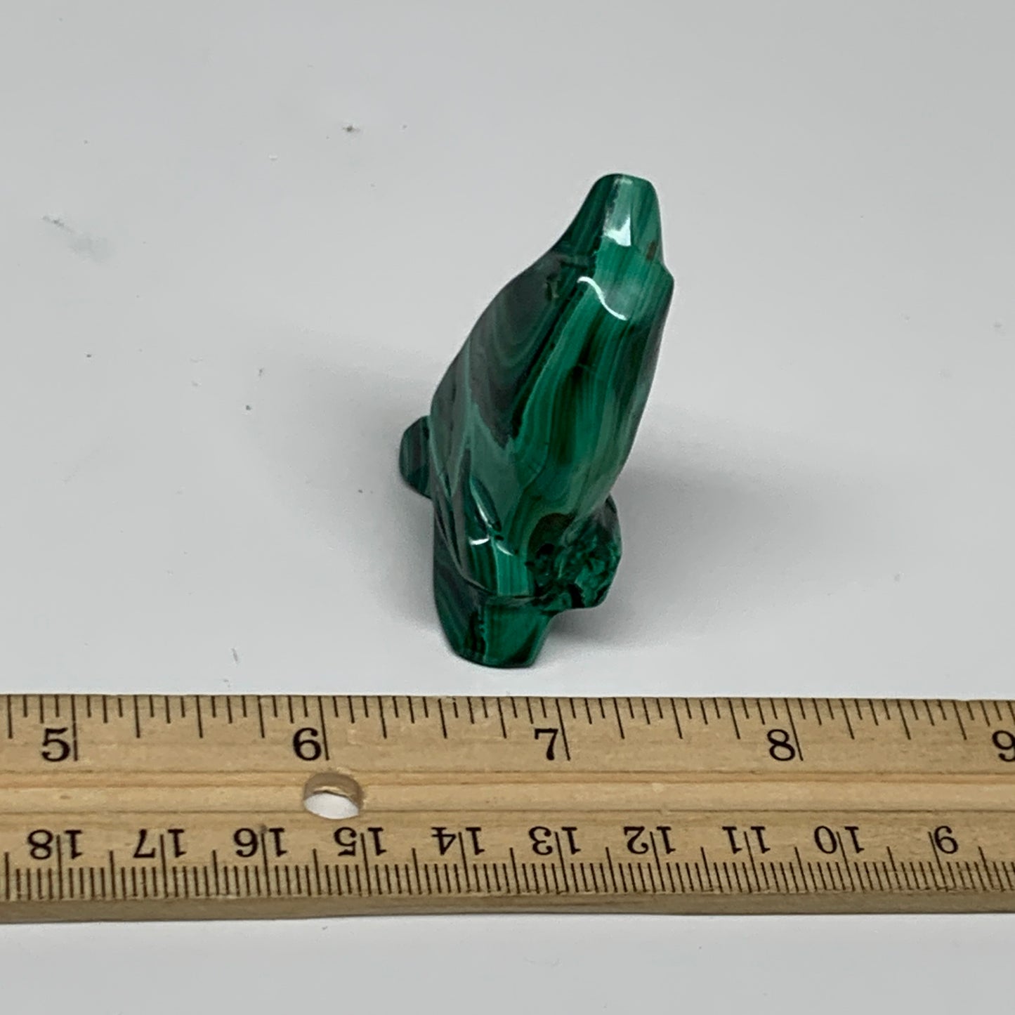 47.2g, 1.9"x1.2"x0.6" Natural Solid Malachite Penguin Figurine @Congo, B32728