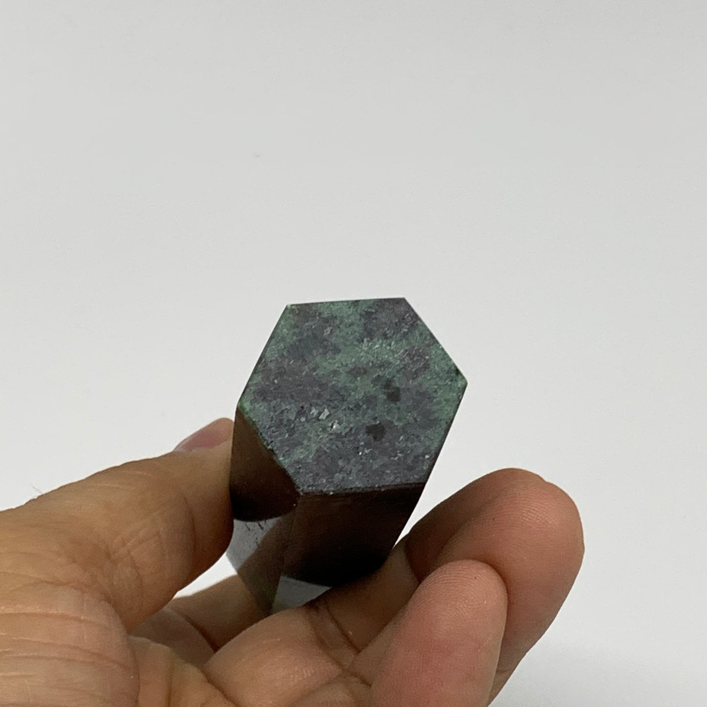 119.8g, 3.4"x0.9", Natural Ruby Zoisite Tower Point Obelisk @India, B31422