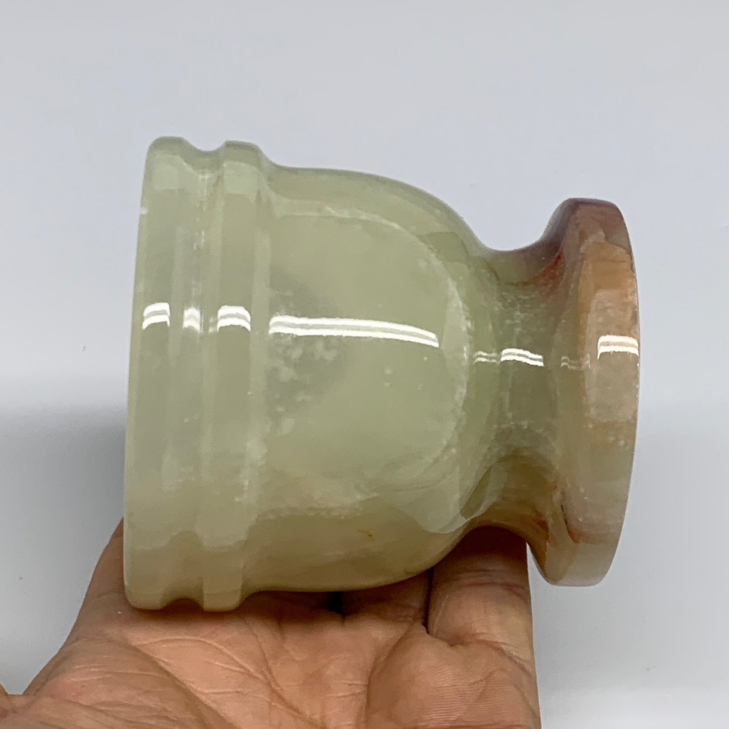 505g,  2.9"x2.9", Natural Green Onyx Crystal Pestle and Mortar Handmade, B32055
