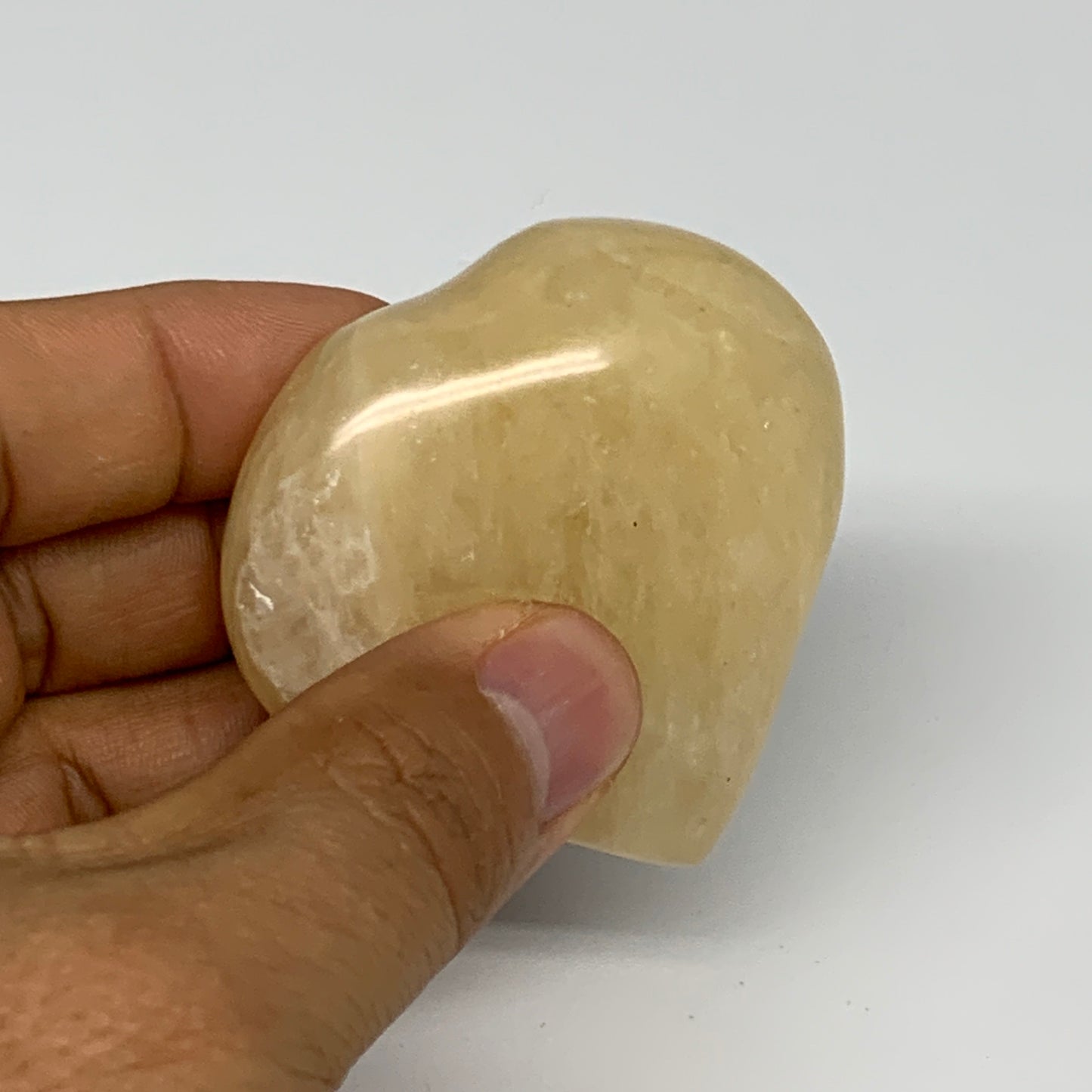 90.8g,2.1"x2.1"x0.8" Natural Yellow Aventurine Heart Crystal Stone @India, B2834