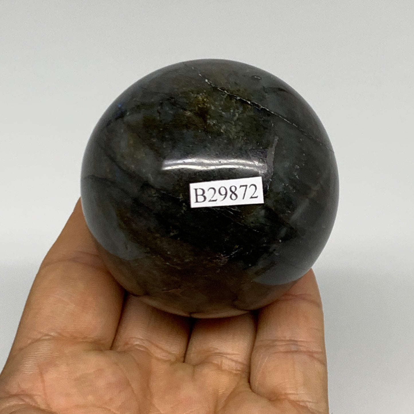 270.1g, 2.3"(58mm), Labradorite Sphere Gemstone,Crystal @Madagascar, B29872