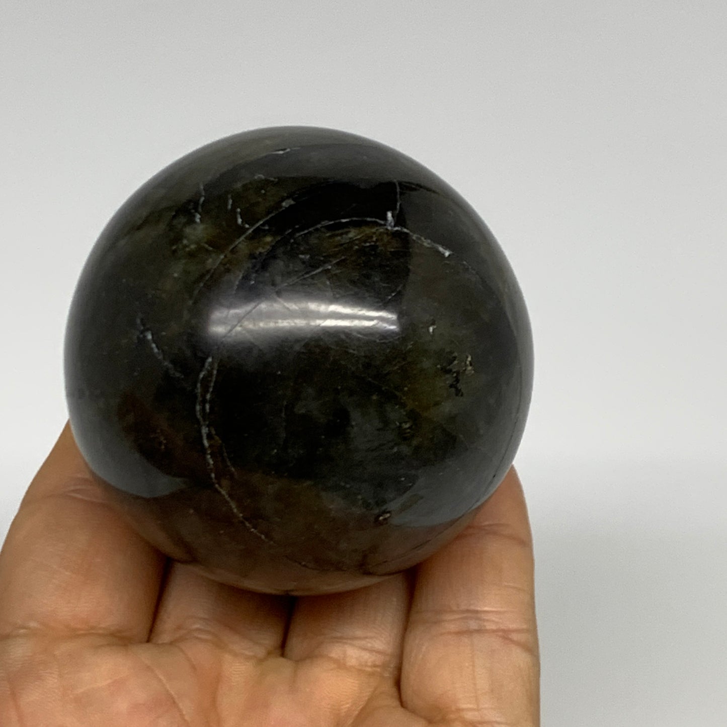 270.1g, 2.3"(58mm), Labradorite Sphere Gemstone,Crystal @Madagascar, B29872