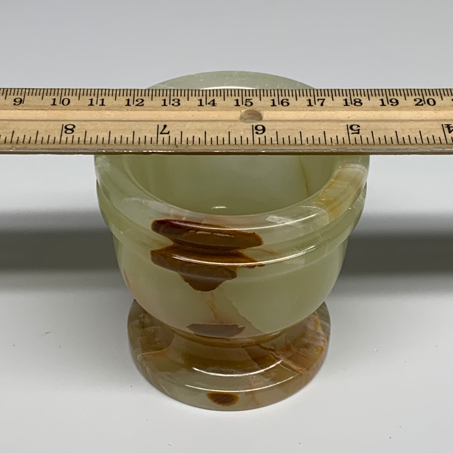 505g,  2.9"x2.9", Natural Green Onyx Crystal Pestle and Mortar Handmade, B32055