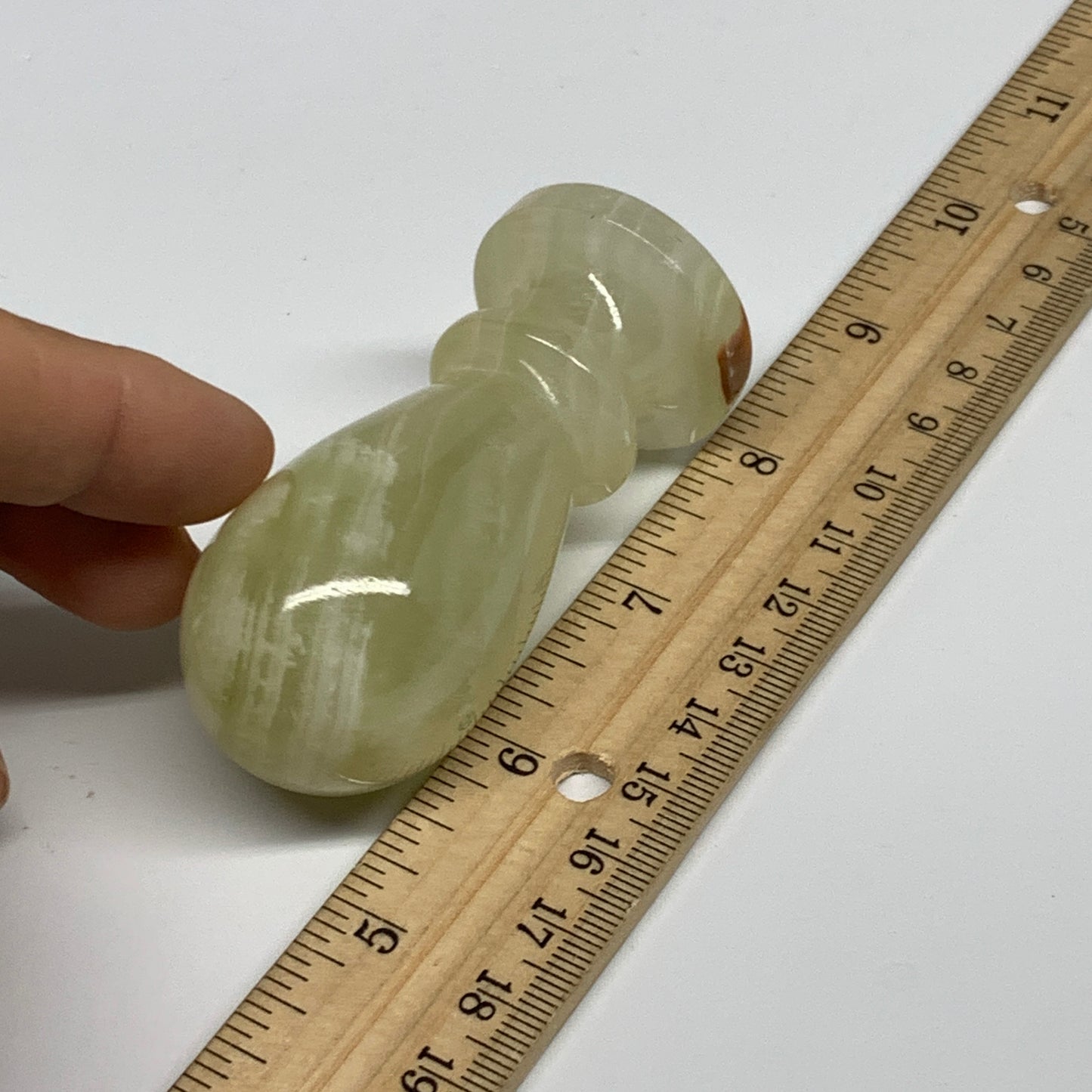 505g,  2.9"x2.9", Natural Green Onyx Crystal Pestle and Mortar Handmade, B32055