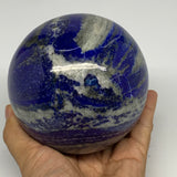 3.55 lbs,3.8"(96mm), Lapis Lazuli Sphere Ball Gemstone @Afghanistan, B27548