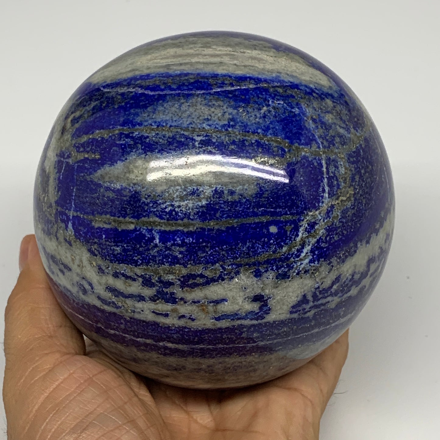3.55 lbs,3.8"(96mm), Lapis Lazuli Sphere Ball Gemstone @Afghanistan, B27548