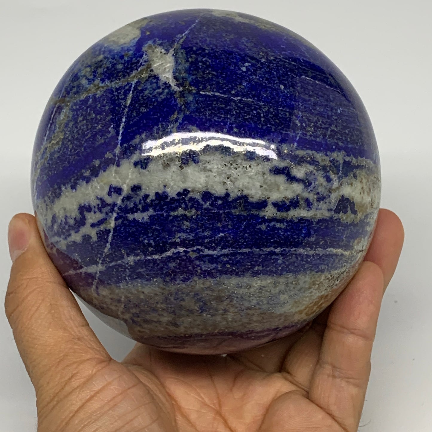 3.55 lbs,3.8"(96mm), Lapis Lazuli Sphere Ball Gemstone @Afghanistan, B27548