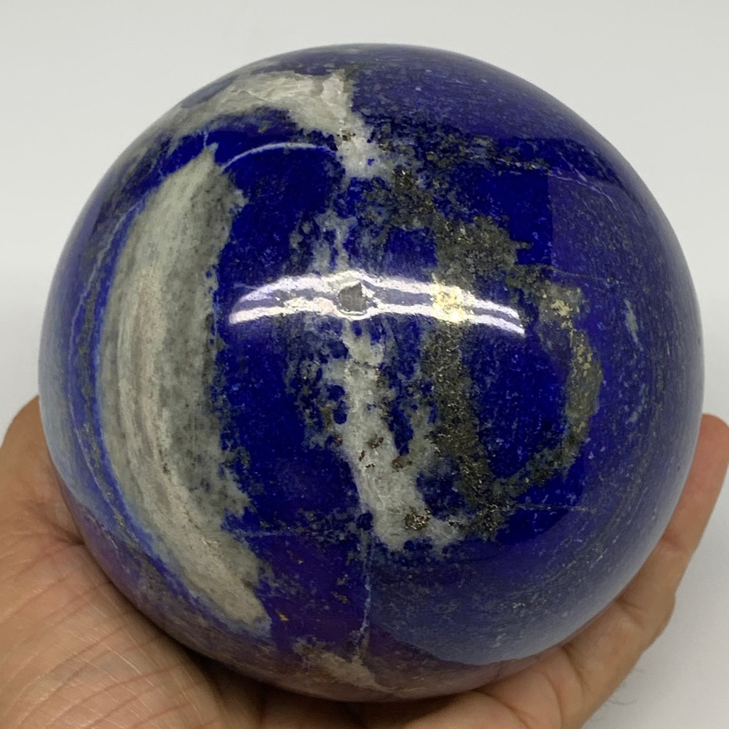 3.55 lbs,3.8"(96mm), Lapis Lazuli Sphere Ball Gemstone @Afghanistan, B27548