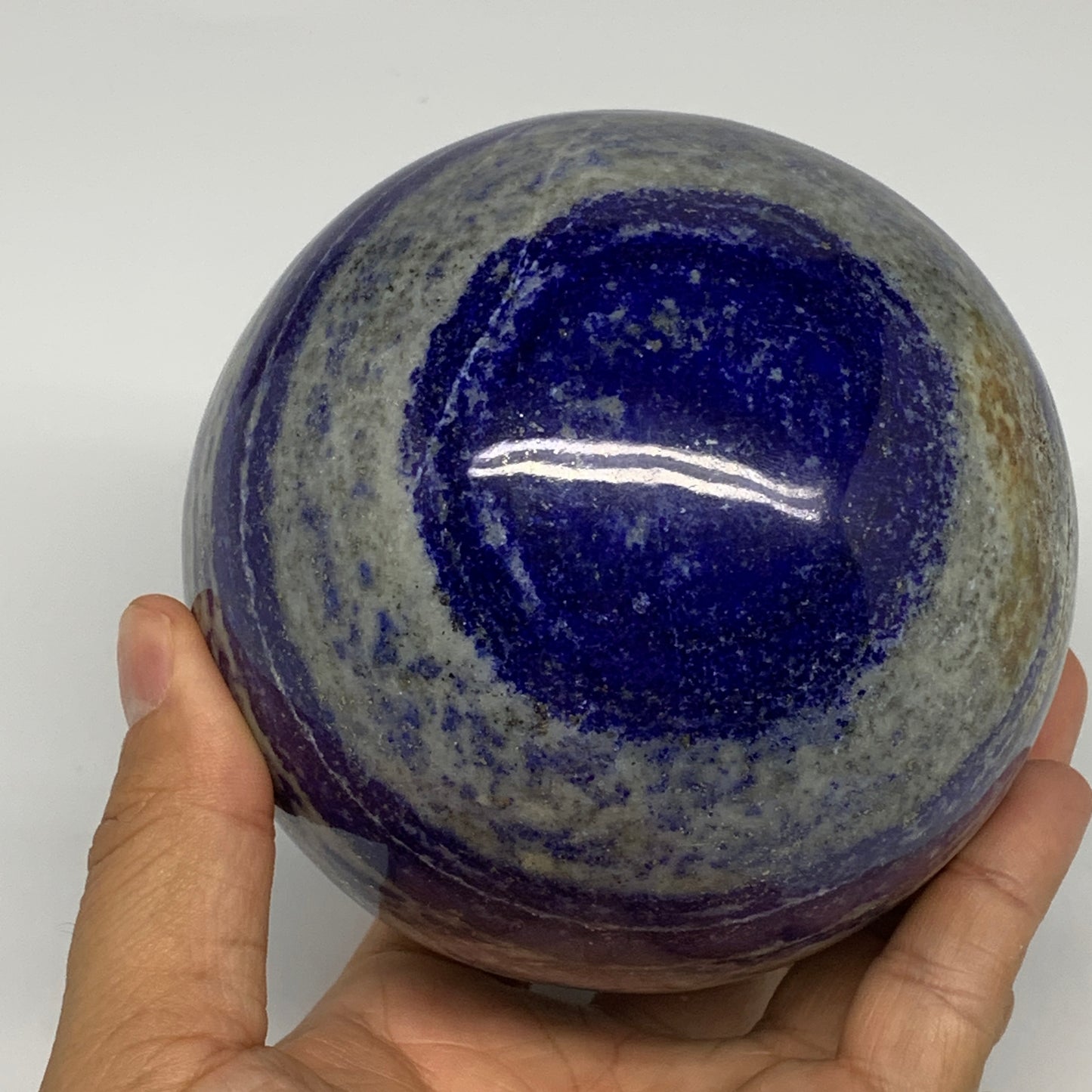 3.55 lbs,3.8"(96mm), Lapis Lazuli Sphere Ball Gemstone @Afghanistan, B27548