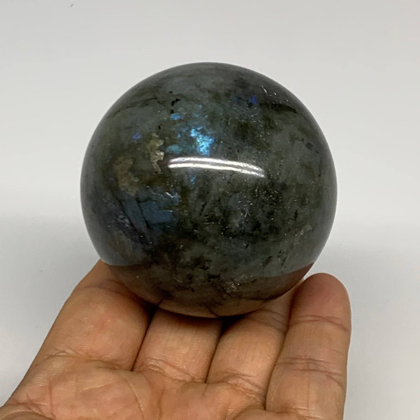 288.4g, 2.3"(59mm), Labradorite Sphere Gemstone,Crystal @Madagascar, B29873