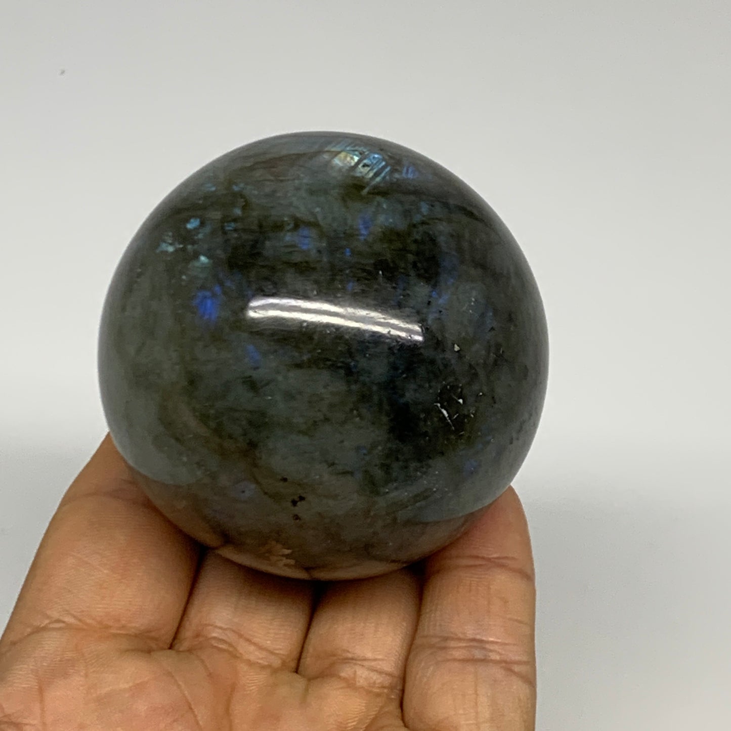 288.4g, 2.3"(59mm), Labradorite Sphere Gemstone,Crystal @Madagascar, B29873