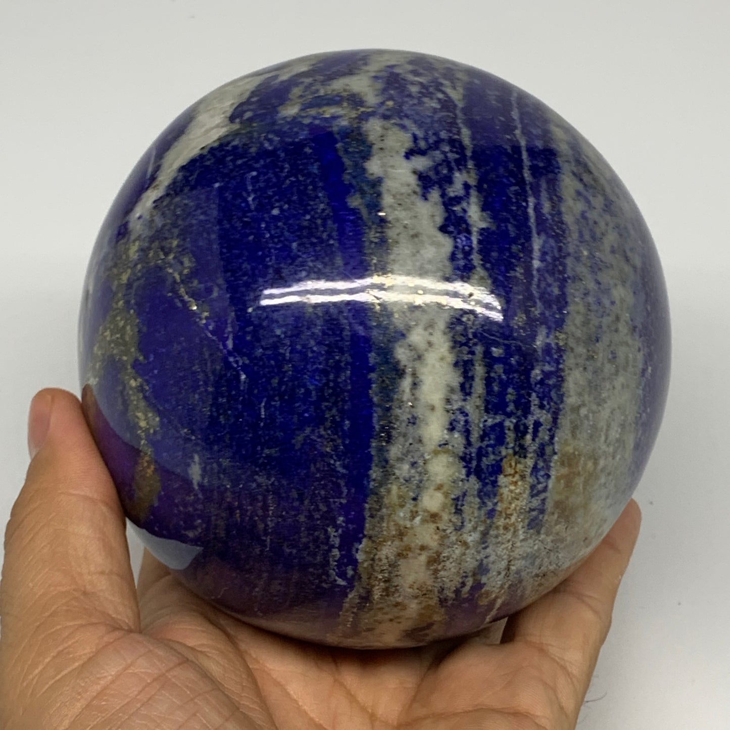 3.55 lbs,3.8"(96mm), Lapis Lazuli Sphere Ball Gemstone @Afghanistan, B27548