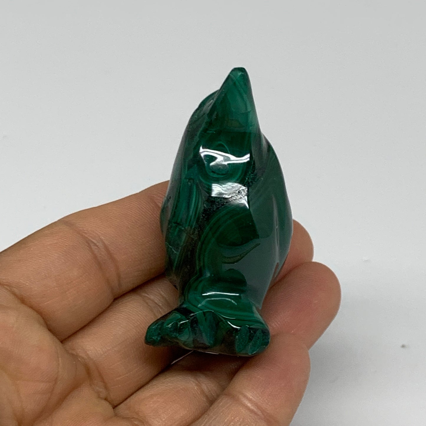 72.9g, 2"x1"x1" Natural Solid Malachite Penguin Figurine @Congo, B32730