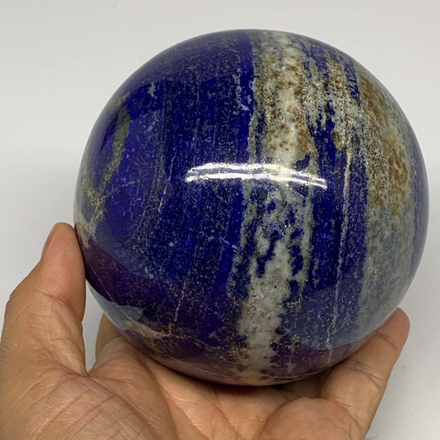 3.55 lbs,3.8"(96mm), Lapis Lazuli Sphere Ball Gemstone @Afghanistan, B27548