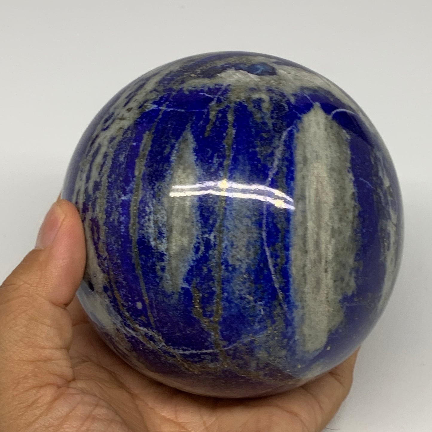 3.55 lbs,3.8"(96mm), Lapis Lazuli Sphere Ball Gemstone @Afghanistan, B27548