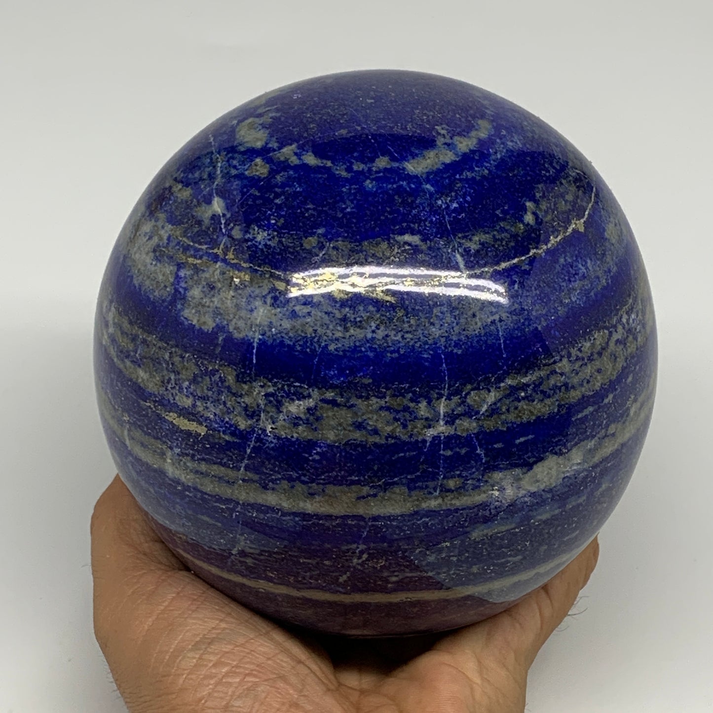6.95 lbs,4.6"(111mm), Lapis Lazuli Sphere Ball Gemstone @Afghanistan, B27549