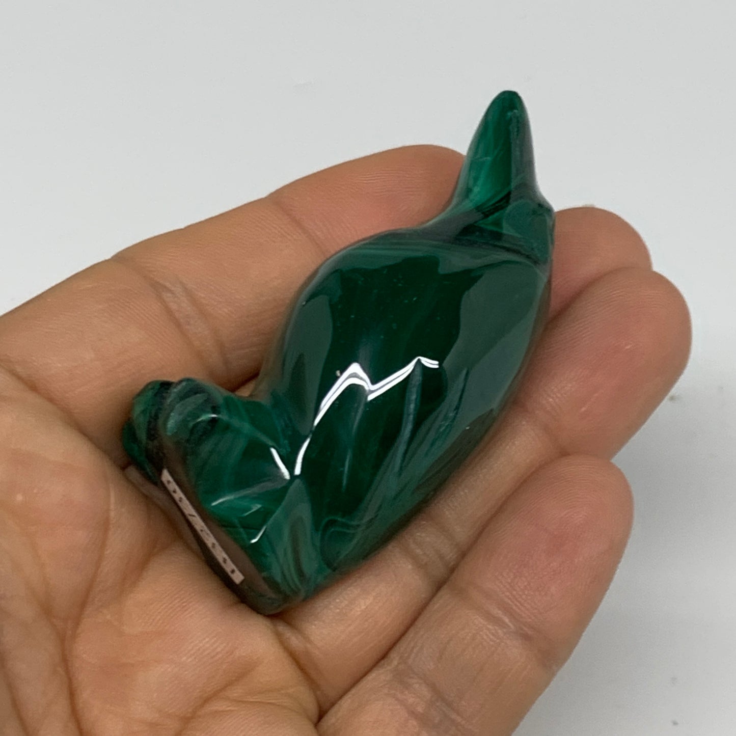72.9g, 2"x1"x1" Natural Solid Malachite Penguin Figurine @Congo, B32730