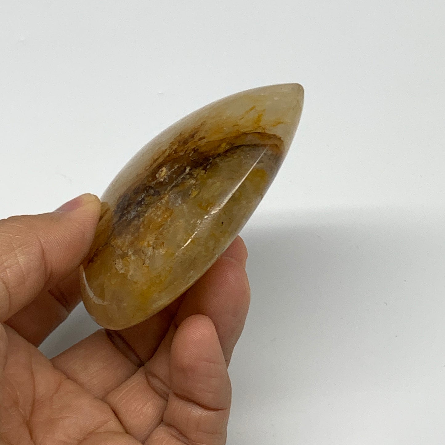 166.2g, 2.8"x2.7"x1" Yellow Healing Quartz Heart Crystal @Madagascar, B30582
