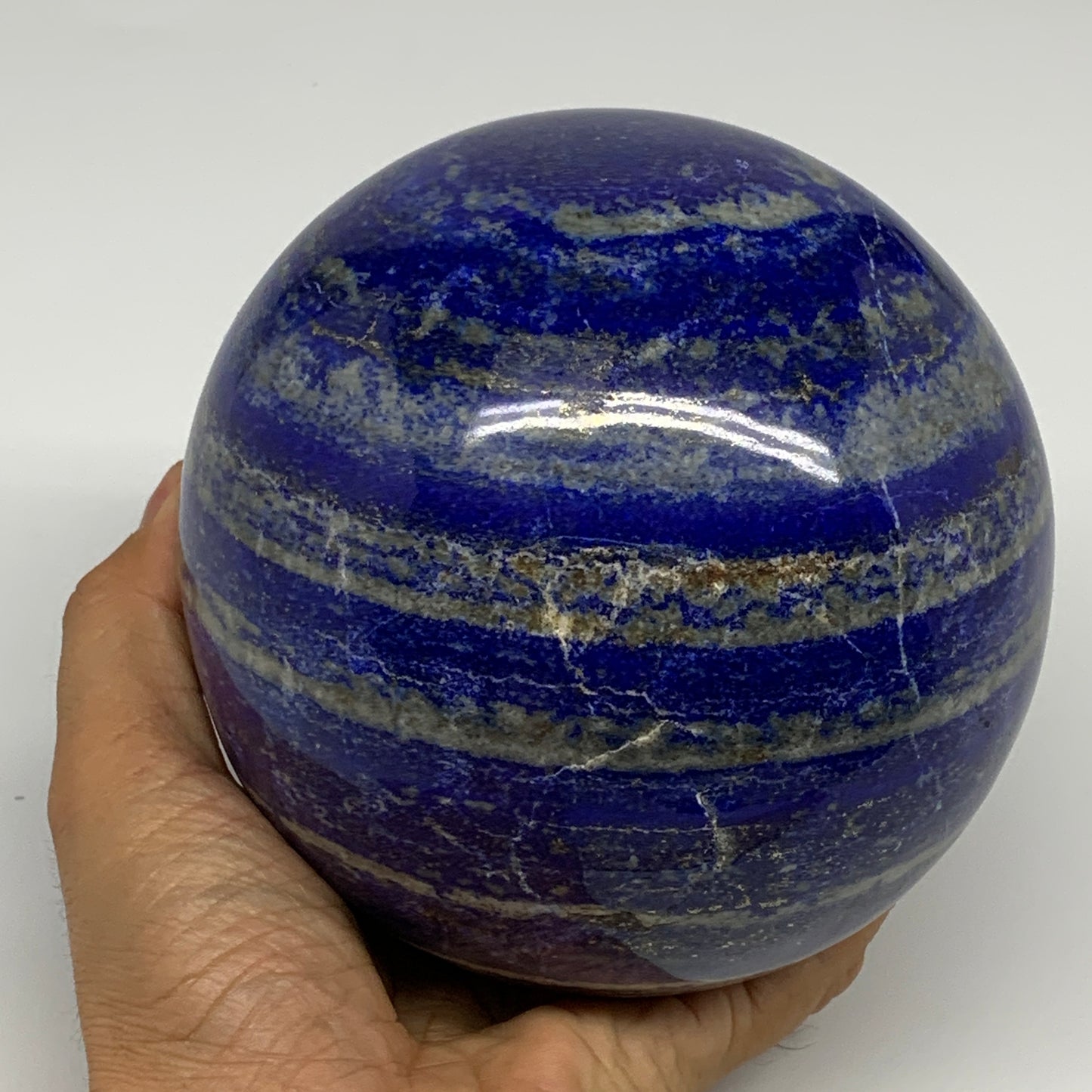 6.95 lbs,4.6"(111mm), Lapis Lazuli Sphere Ball Gemstone @Afghanistan, B27549