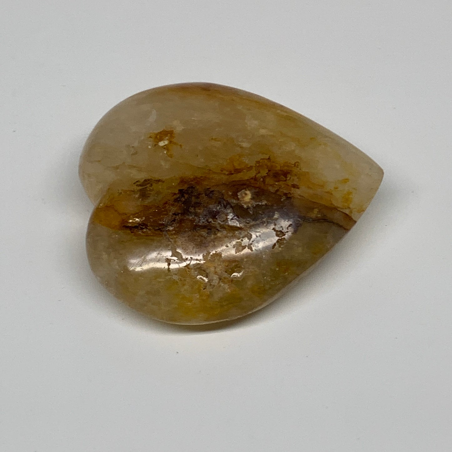 166.2g, 2.8"x2.7"x1" Yellow Healing Quartz Heart Crystal @Madagascar, B30582