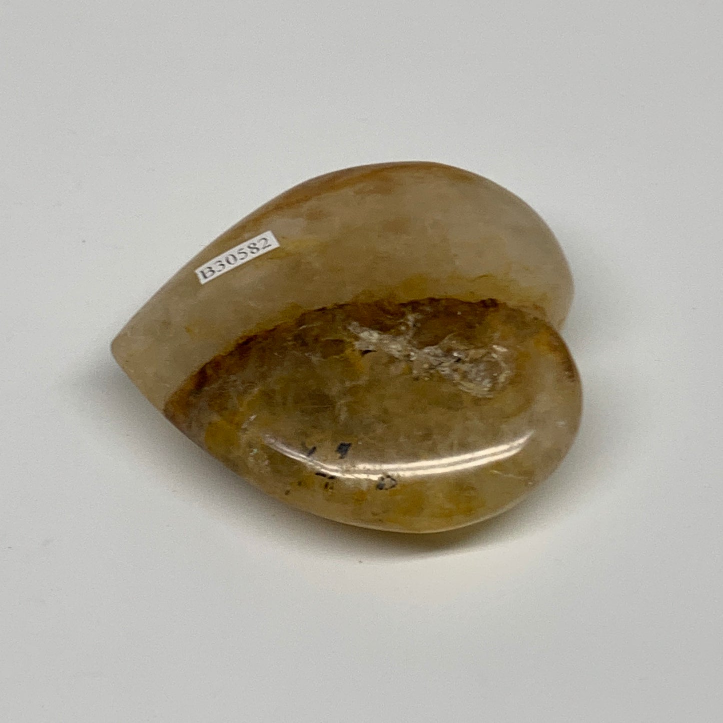 166.2g, 2.8"x2.7"x1" Yellow Healing Quartz Heart Crystal @Madagascar, B30582