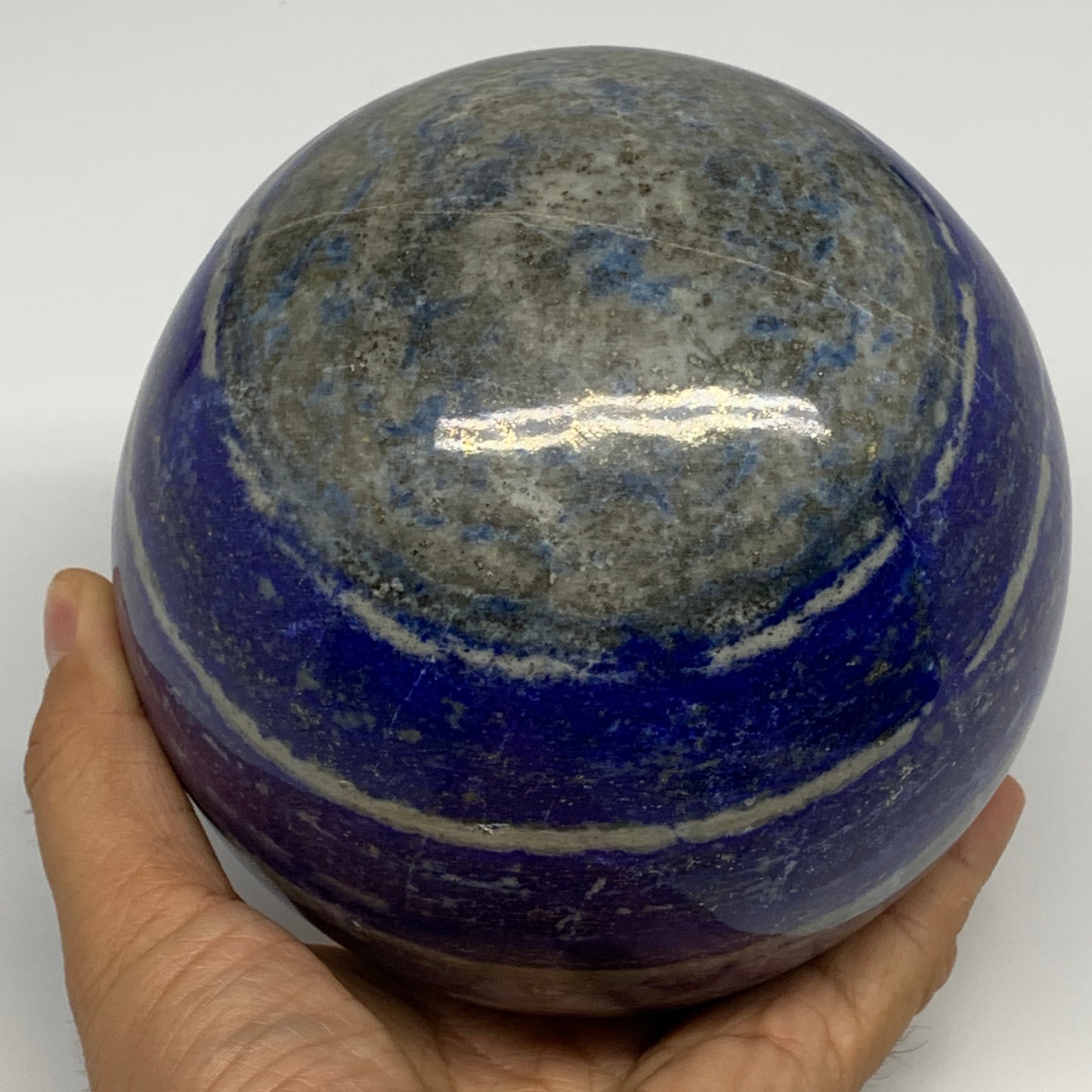 6.95 lbs,4.6"(111mm), Lapis Lazuli Sphere Ball Gemstone @Afghanistan, B27549