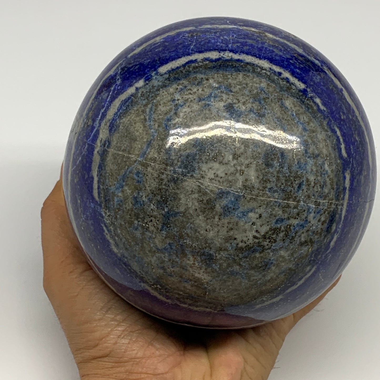 6.95 lbs,4.6"(111mm), Lapis Lazuli Sphere Ball Gemstone @Afghanistan, B27549