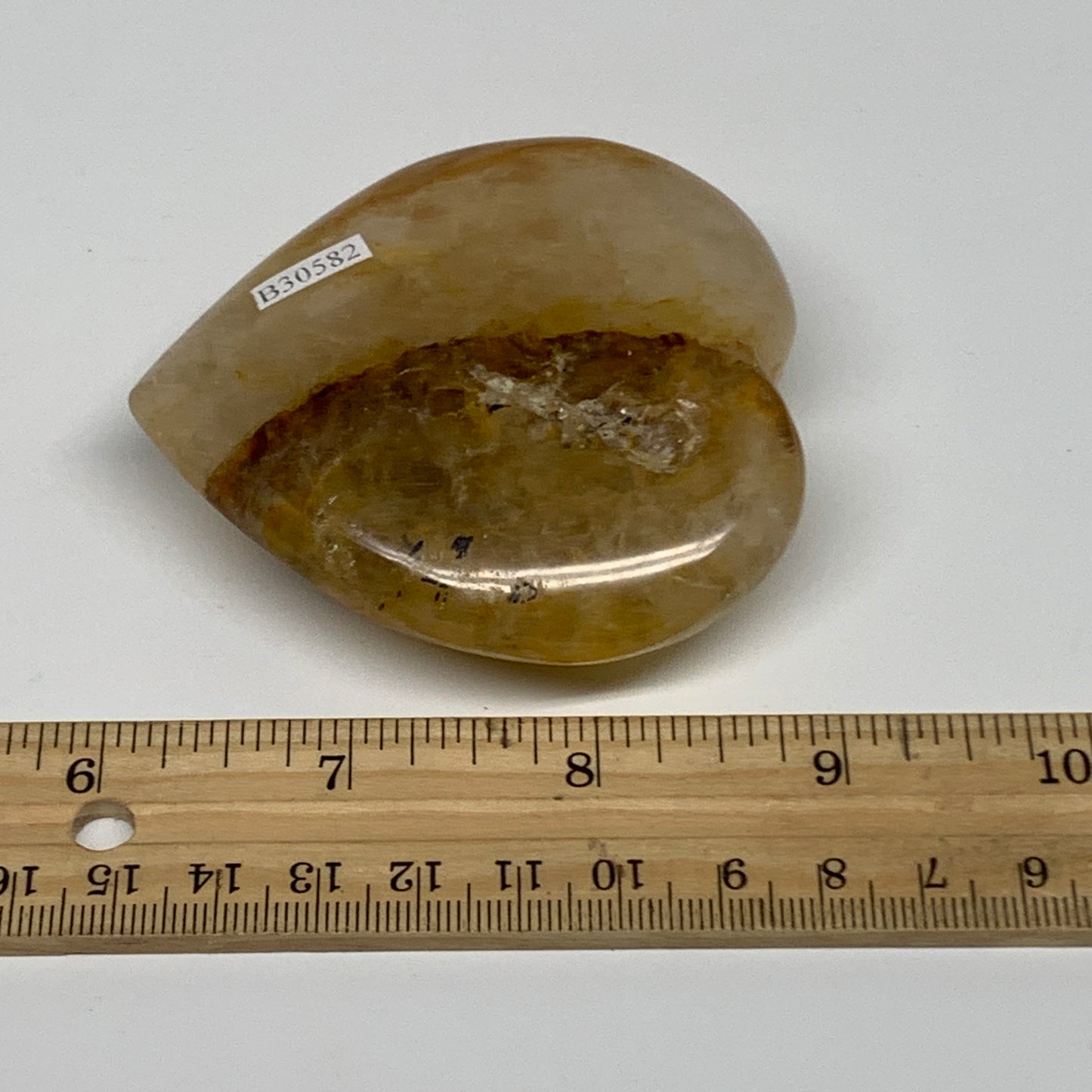 166.2g, 2.8"x2.7"x1" Yellow Healing Quartz Heart Crystal @Madagascar, B30582