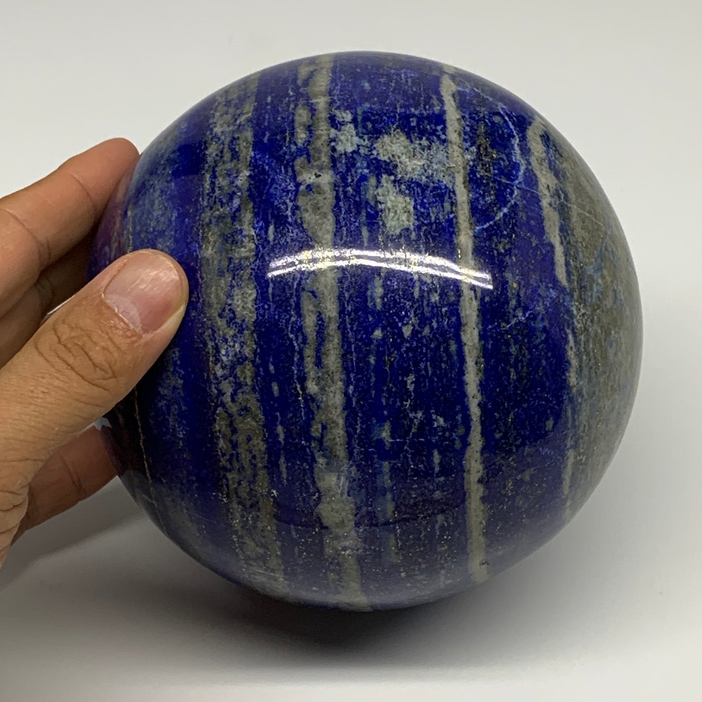 6.95 lbs,4.6"(111mm), Lapis Lazuli Sphere Ball Gemstone @Afghanistan, B27549