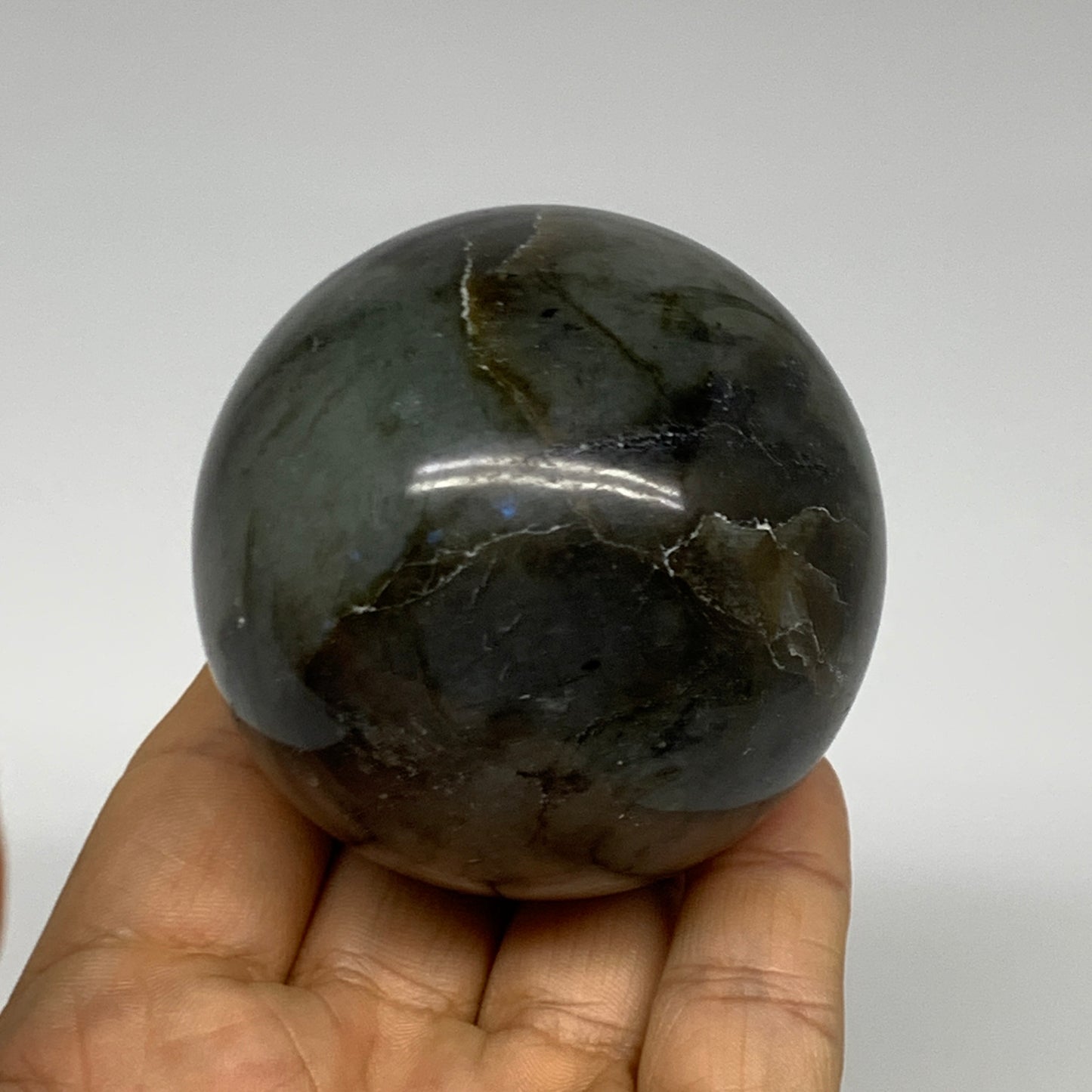 309.5g, 2.4"(60mm), Labradorite Sphere Gemstone,Crystal @Madagascar, B29874